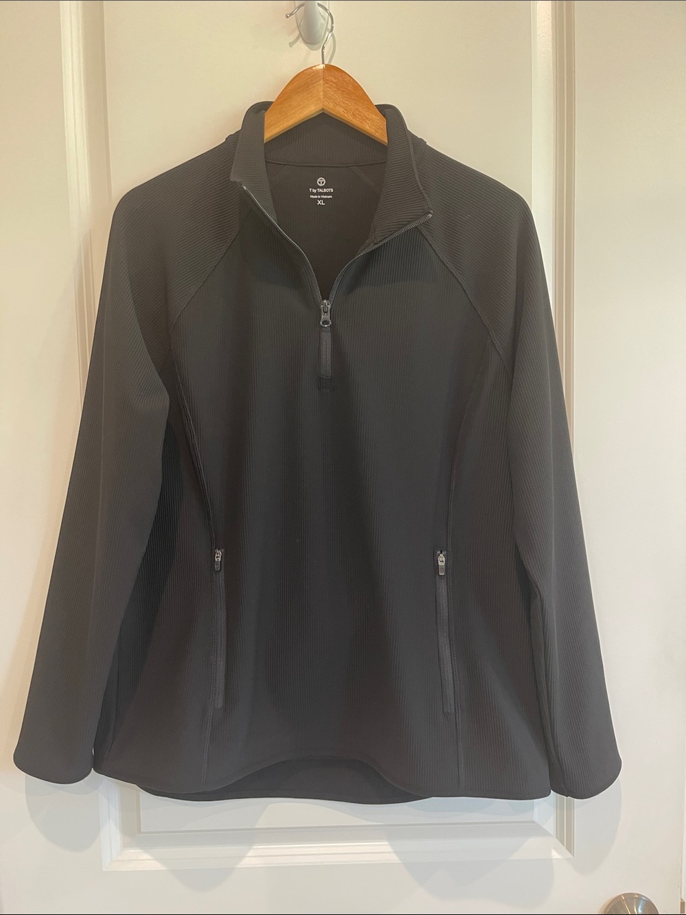 Talbots Black Quarter-Zip Pullover Jacket
